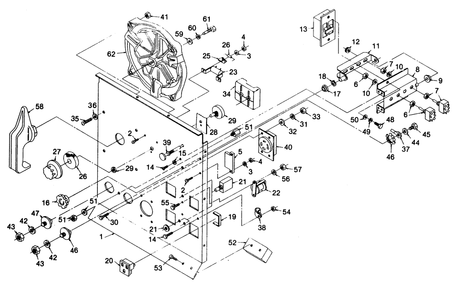 Control Panel Diagram and Parts List for 1015-A  Generac Welder
