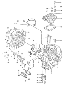 Cylinder Block Diagram and Parts List for 6897-4  Generac Generator