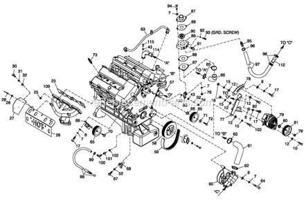 Engine Common Parts 3.0l G3 Ls (2) Diagram and Parts List for QT06030KNAN (4939531)(2008) Generac Generator