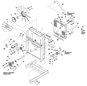 C2 Cooling System And Fan Drive Diagram and Parts List for QT03624ANAN (5308416 - 5326518)(2009) Generac Generator