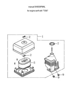 Air Cleaner 1 Diagram and Parts List for 006022-0  Generac Pressure Washer