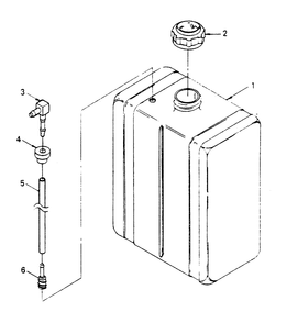 Fuel Tank Diagram and Parts List for 1005-C  Generac Welder