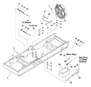 Mounting Base Diagram and Parts List for 4366-1  Generac Generator