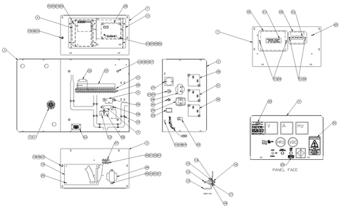 Control Panel Diagram and Parts List for 0047481 (3768061 - 3813080)(2003) Generac Generator