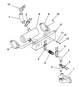 Muffler (25 Kw) Diagram and Parts List for 4188-1  Generac Generator