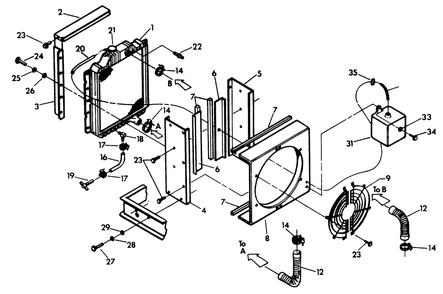 Radiator Diagram and Parts List for 9303-0  Generac Generator