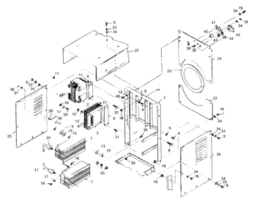 Sheet Metal Diagram and Parts List for 1008-C  Generac Welder