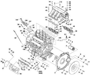 Engine Common Parts 3.0l G3 Ls Diagram and Parts List for ST06030AVSN (4949088 - 4962462)(2008) Generac Generator