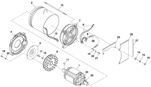 Cpl Alternator Direct Excitation Diagram and Parts List for 0055991 (6175130 - 6175133)(2010) Generac Generator