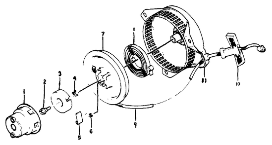 Recoil Starter Diagram and Parts List for G2600 (8836-0)(8836-0) Generac Generator