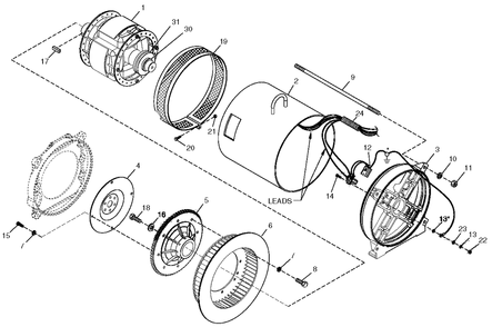 Alternator Diagram and Parts List for 0050120 (3844420)(2004) Generac Generator