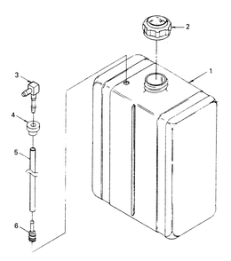 Fuel Tank Diagram and Parts List for 1005-A  Generac Welder