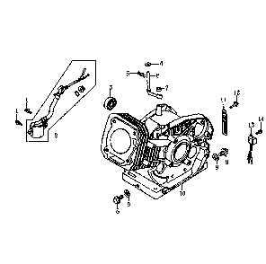 Crankcase Diagram and Parts List for 5939-6  Generac Generator