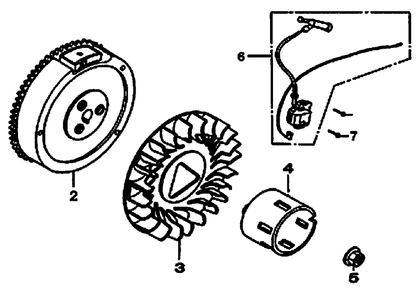 Flywheel Diagram and Parts List for GP7500 (6540842A - 7050161A)(2012) Generac Generator