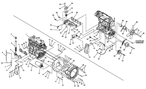 Engine Compartment Diagram and Parts List for 0044741 (3580728 - 3694588)(2014) Generac Generator