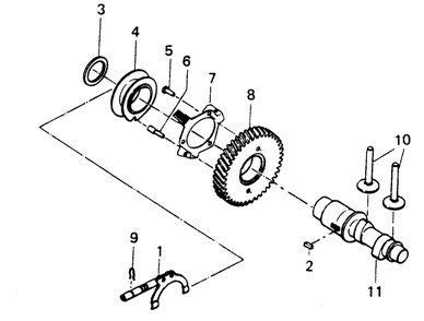 Cam Shaft And Governor Diagram and Parts List for 6895-0  Generac Generator
