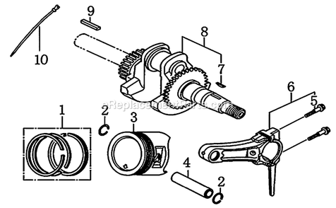 Crankshaft And Piston Diagram and Parts List for 006024R2 (8199720)(2015) Generac Generator