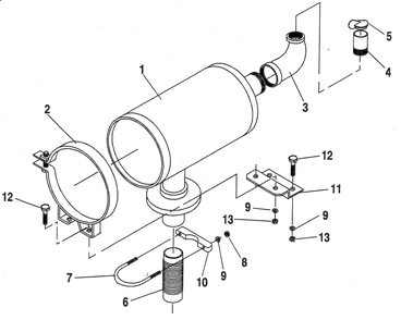 Part Location Diagram of G020689 Generac MUFFLER W/RAIN SHLD