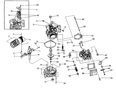 Engine Long Block Diagram and Parts List for 0802-2  Generac Generator