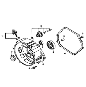 Crankcase Cover Diagram and Parts List for 5943-0  Generac Generator