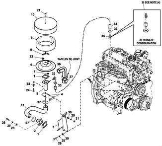 Air Cleaner 2.4lg2 Turbo Diagram and Parts List for QT06024ANAX (5933492 - 7029215)(2012) Generac Generator