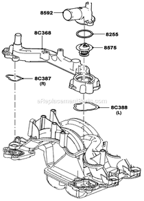 Gas Engine Thermostat Diagram and Parts List for LT05554GVSNA (GXB00827 - )(2010) Generac Generator