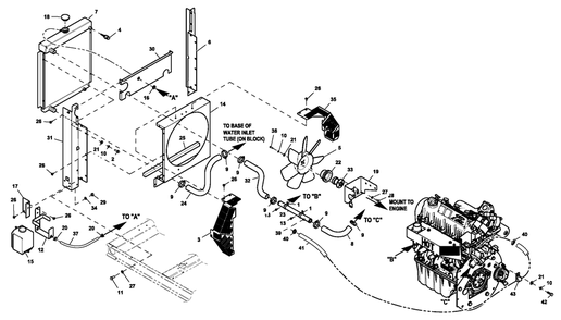 Ev Cooling System 1.5l Diagram and Parts List for ET03015JNSX (6939858)(2012) Generac Generator