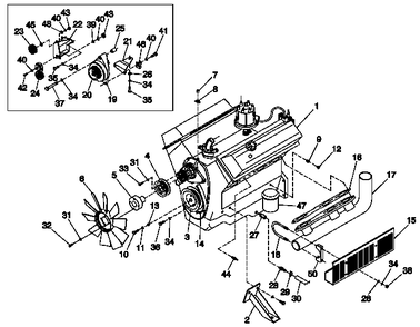 Ev Engine Parts Lt Diagram and Parts List for 0047490 (3650293 - 3651545)(2002) Generac Generator