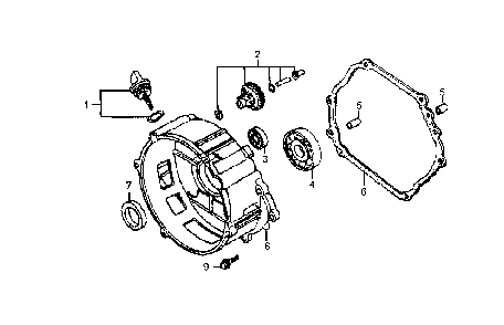 Crankcase cover Diagram and Parts List for GP6500E-5941-0  Generac Generator