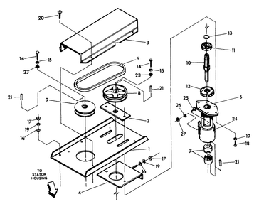 Pump Drive Assembly Diagram and Parts List for 9475-0  Generac Generator