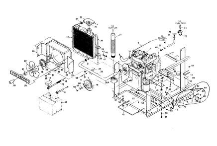 Engine Accessories Diagram and Parts List for 1006-C  Generac Welder