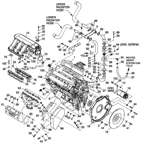 Engine Common Parts Diagram and Parts List for CT06030ANAN (1808V27725 - 3806V20150)(2008) Generac Generator