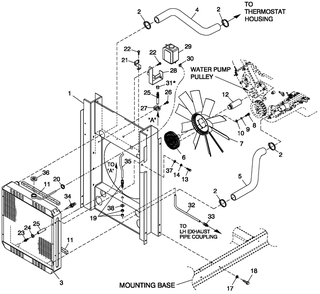 Cooling System 5.4l/6.8l O/S C Diagram and Parts List for QT05554AVNNA (4495265 - 4709649)(2007) Generac Generator