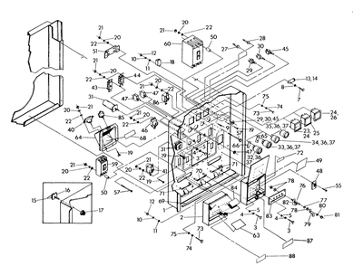 Front Of Control Panel Diagram and Parts List for 9134-7  Generac Generator