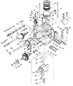 Engine Crankcase (Part 1) Diagram and Parts List for 1006-A  Generac Welder