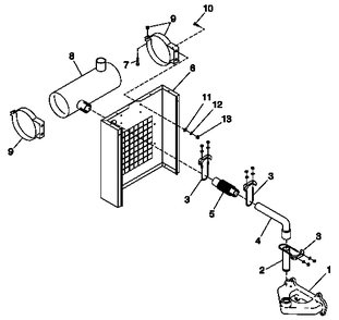 Ev Muffler 1.5l 10kw-25kw Diagram and Parts List for 0049132 (3797302 - 3797704)(2003) Generac Generator