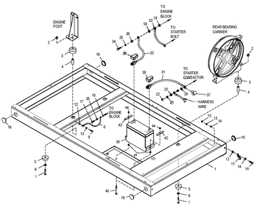 Mounting Base Diagram and Parts List for 0049173 (4060531 - 4148058)(2005) Generac Generator
