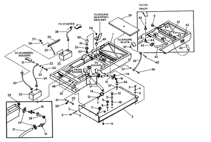 Mounting Base Diagram and Parts List for 9575-1  Generac Generator