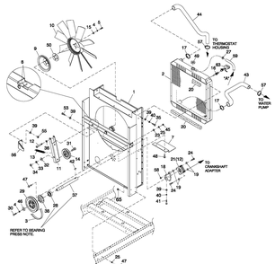 C2 Cooling Sytem And Fan Drive 1 Diagram and Parts List for HT03524GNAX (6798528)(2011) Generac Generator