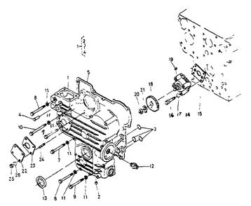 Gear Case Diagram and Parts List for 1008-B  Generac Welder