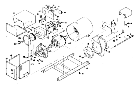 Generator And Mounting Base Diagram and Parts List for 6872-5  Generac Generator