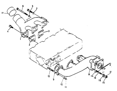 Intake Manifold And Exhaust Manifold Diagram and Parts List for 1008-D  Generac Welder