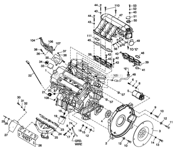 Engine Common Parts 3.0l G14 (1) Diagram and Parts List for QT06030JVAN (5098532)(2008) Generac Generator
