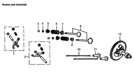 Rocker And Camshaft Diagram and Parts List for 005941-3  Generac Generator