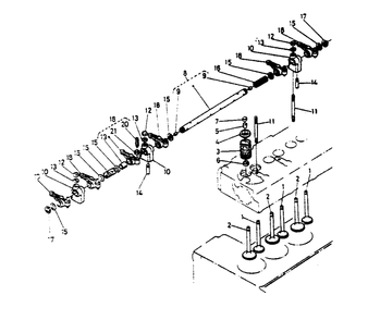 Valve, Rocker Arm Group Diagram and Parts List for 1008-D  Generac Welder