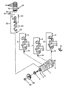 Crankshaft, Piston And Flywheel Diagram and Parts List for 9055-1  Generac Generator