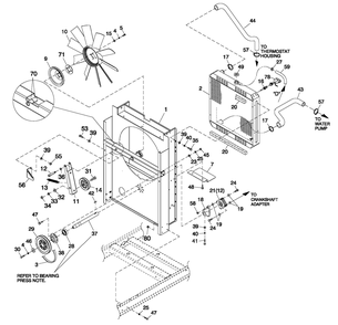 C2 Cooling Sytem And Fan Drive Diagram and Parts List for QT06024ANSN (5147588 - 5307536)(2009) Generac Generator