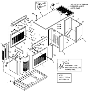 Enclosure Diagram and Parts List for 0050980 (0605V01554 - 1005V02703)(2005) Generac Generator