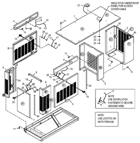 Enclosure Diagram and Parts List for 0050540 (3971328)(2004) Generac Generator