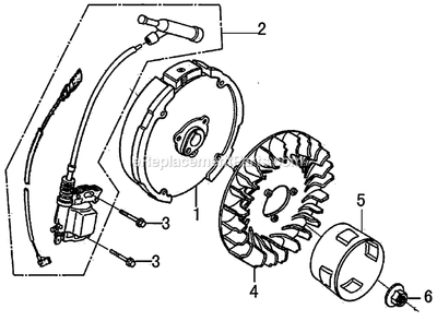 Flywheel Diagram and Parts List for G0060221 (7457775)(2016) Generac Generator